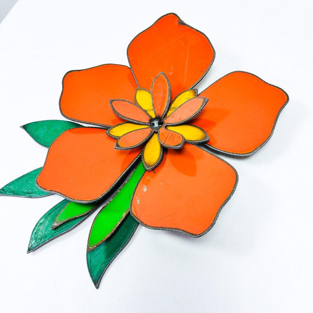 Corsage: Original artwork orange frangipani