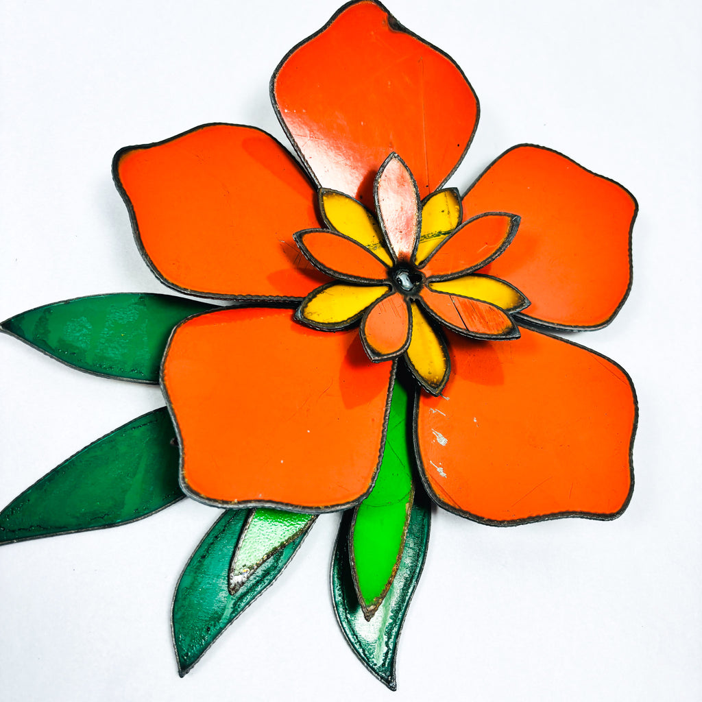 Corsage: Original artwork orange frangipani