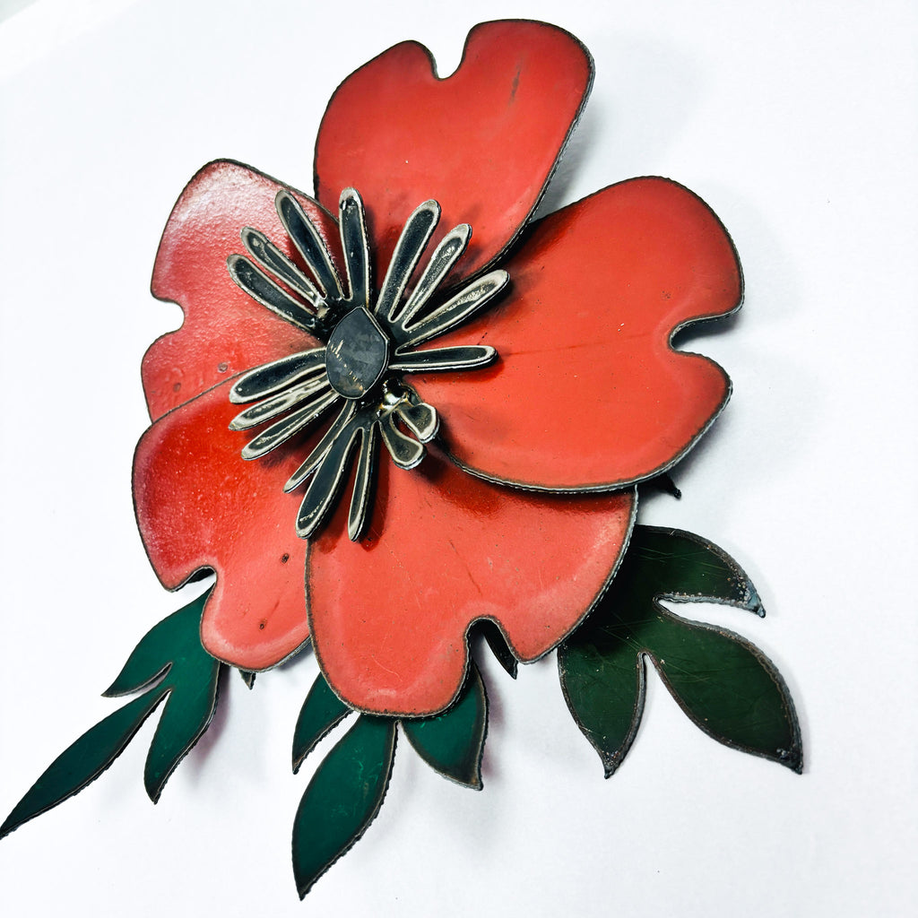 Corsage: Original artwork red Poppy