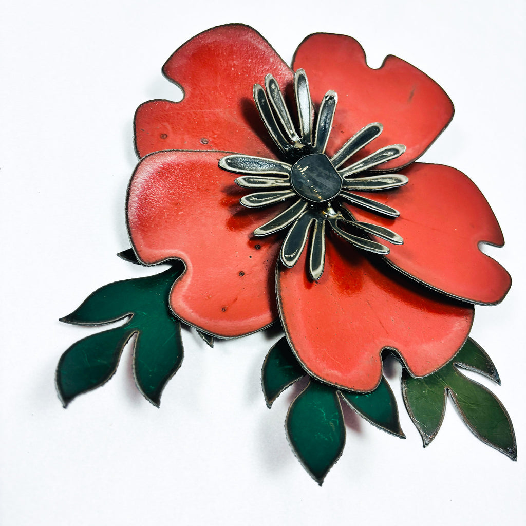 Corsage: Original artwork red Poppy