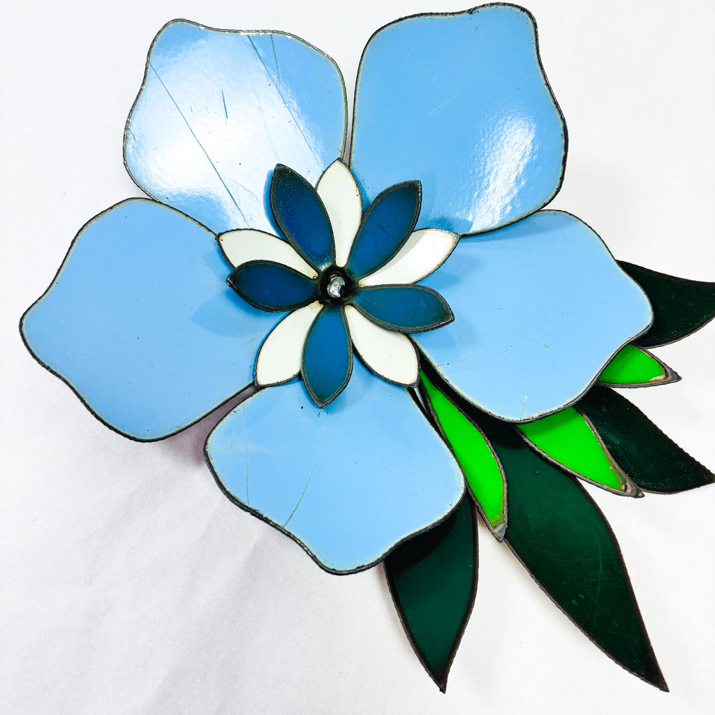 Corsage: Original artwork pale blue Frangipani