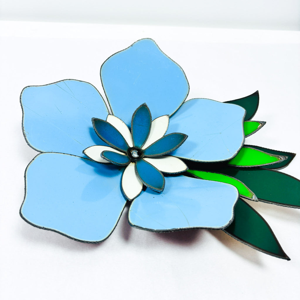 Corsage: Original artwork pale blue Frangipani