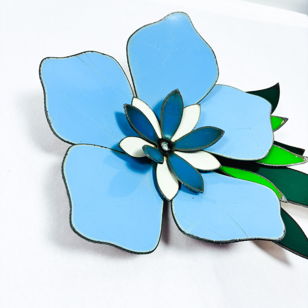 Corsage: Original artwork pale blue Frangipani