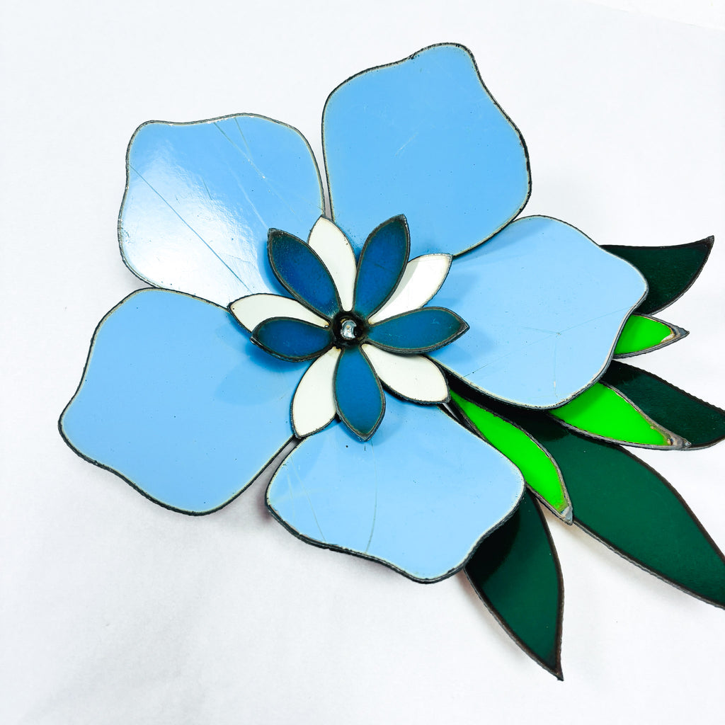 Corsage: Original artwork pale blue Frangipani