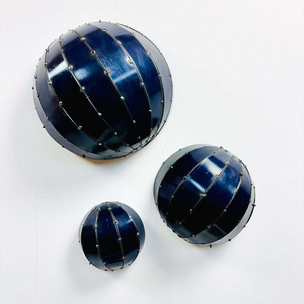 Fruity Dots – Trio of Navy/ Dark Blue - 3 sizes.