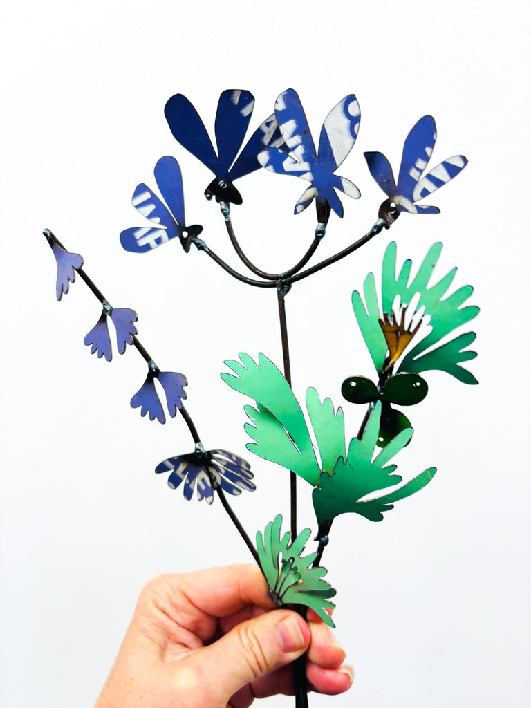 Picked & Plucked Posie Lavender Purple & Green Floral Sculpture Trio