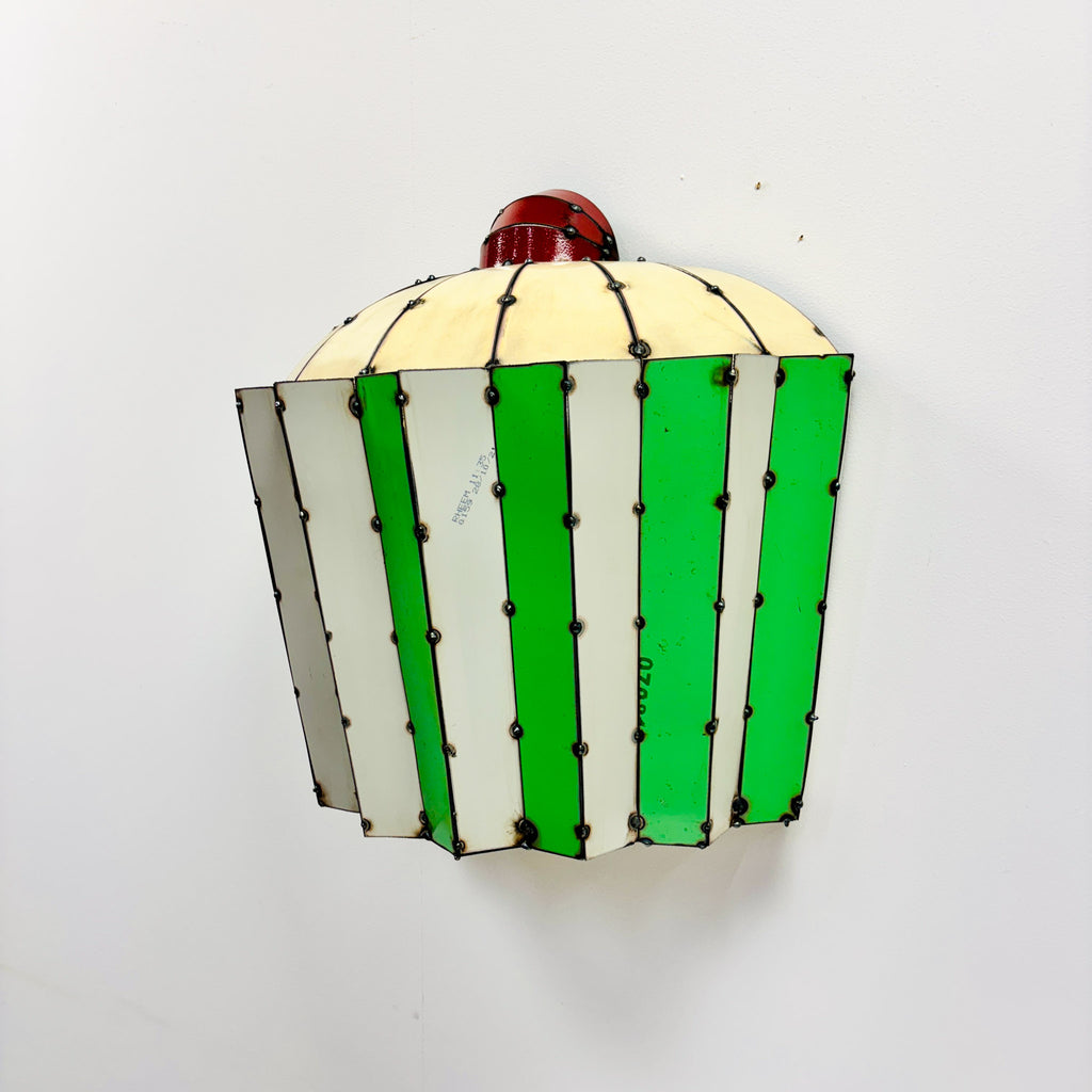 Wall Cupcake Sculpture - Green & White with Vanilla Sponge