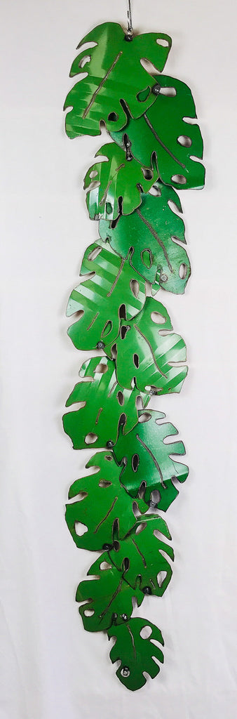 Blooming Braid, Wall sculpture. Monstera. Swiss cheese Plant. Made from 44 gallon drums. repurposed material made by Metal Metcalfe METcALfe.