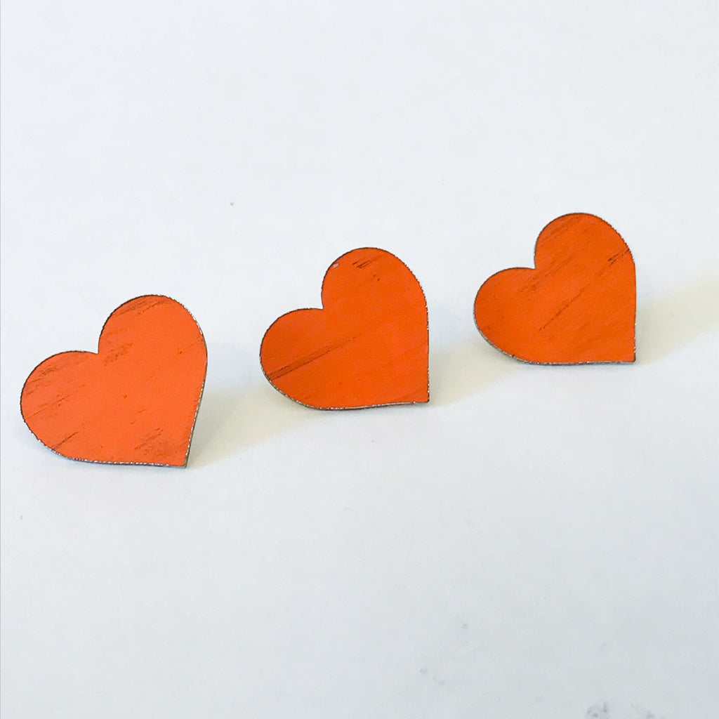 Gisborne Orange Heart Lapel Pin Broach