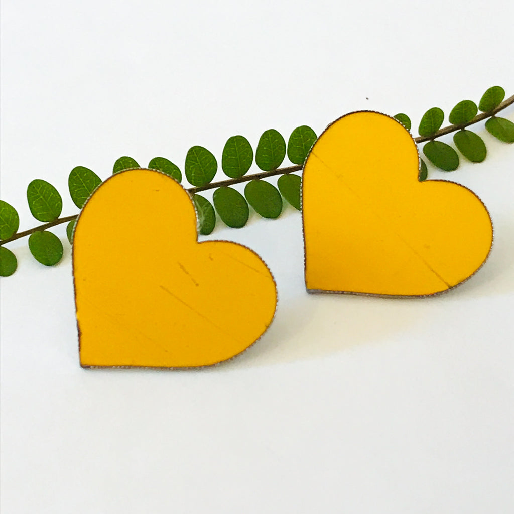 Kowhai Yellow Heart Lapel Pin Broach