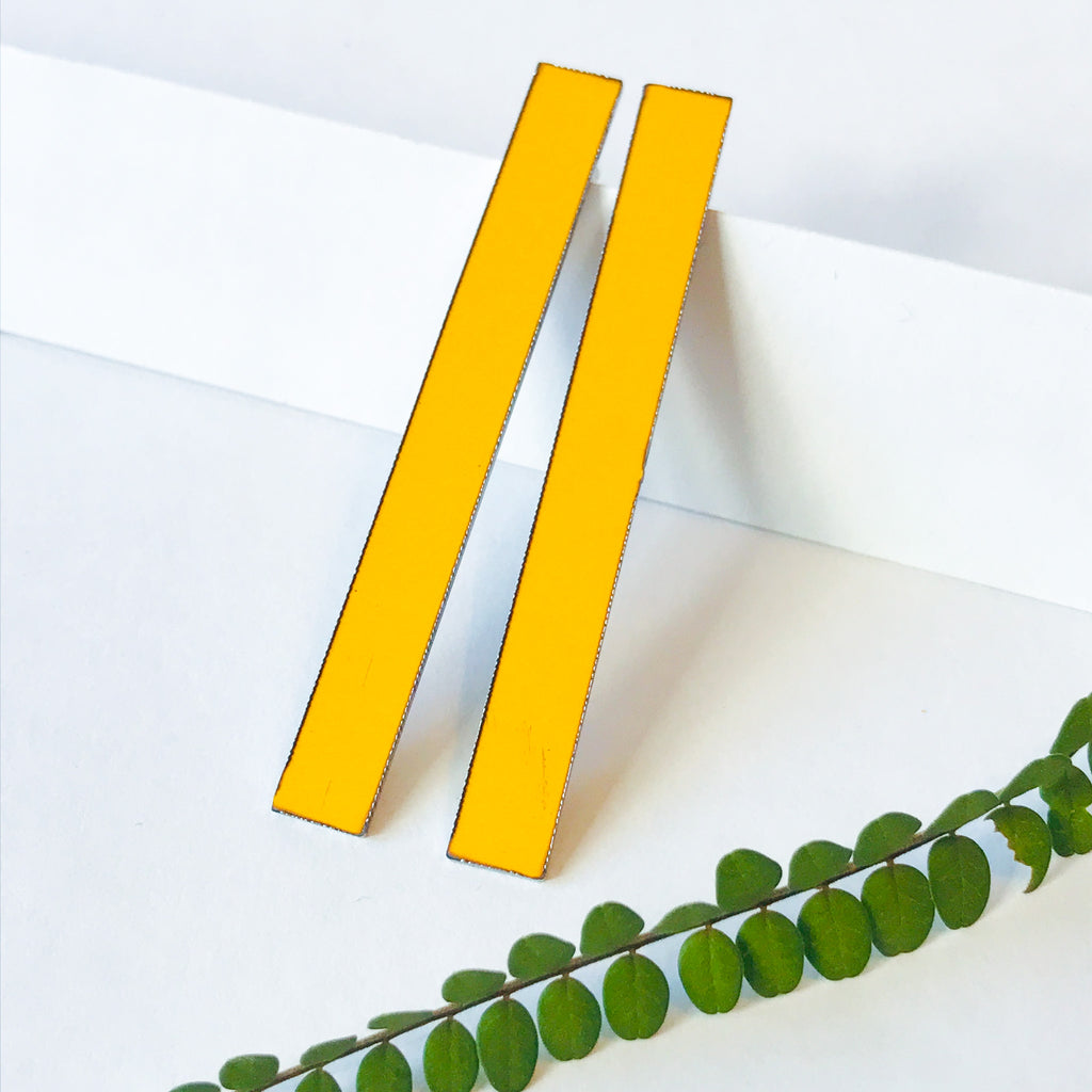 Kowhai Yellow Long Ribbon Statement Earrings